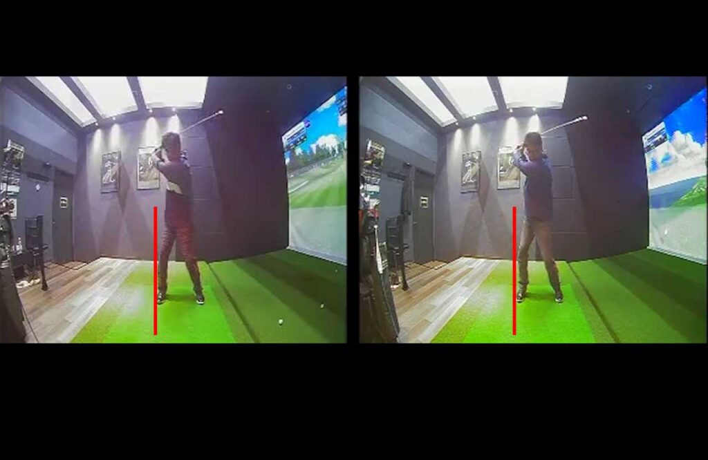 インドアゴルフ練習で、距離が出ず安定しないスイングになってしまってる自分がいます