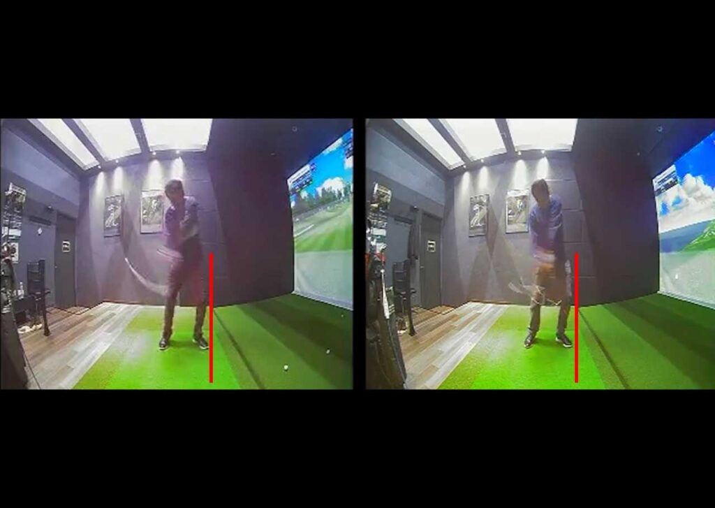 インドアゴルフ練習で、距離が出ず安定しないスイングになってしまってる自分がいます